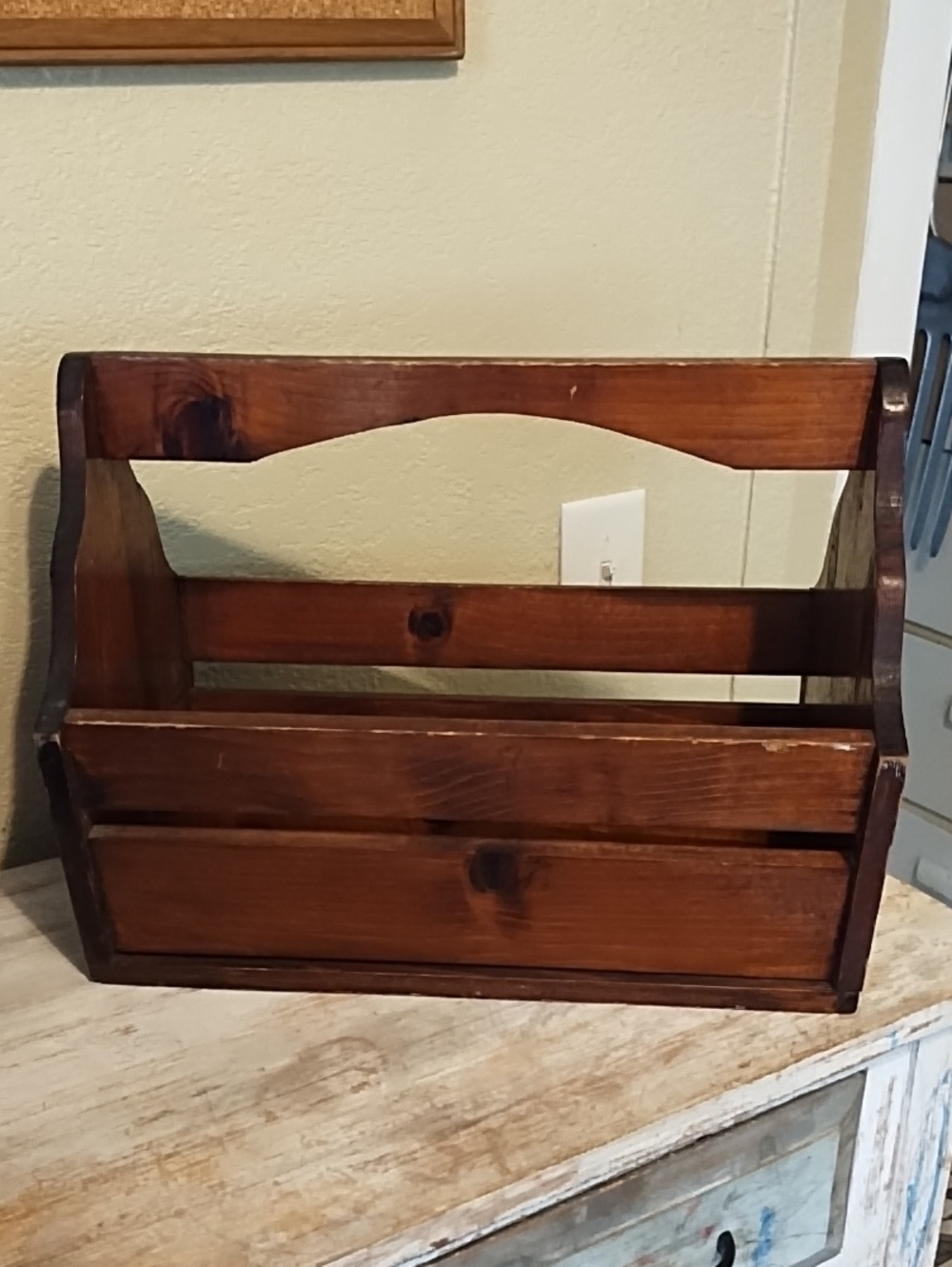 Rustic Wooden Carry Caddy - Brown
